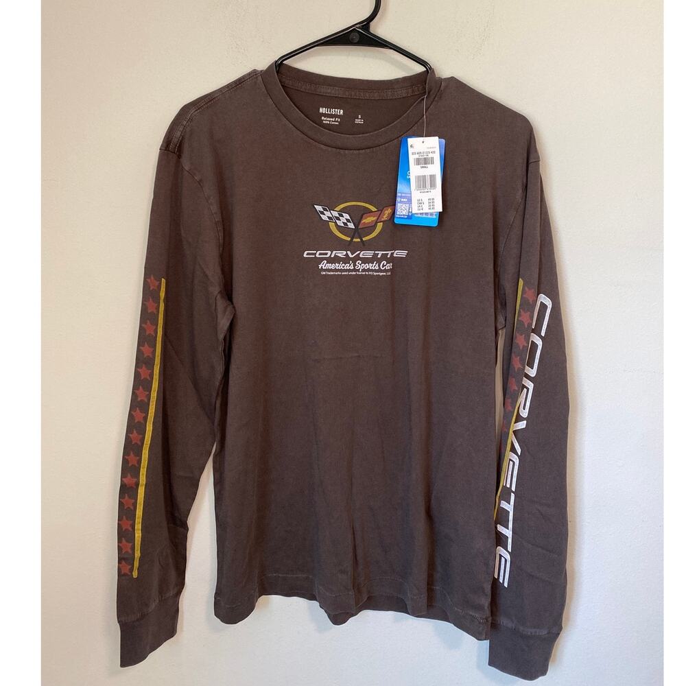 New Hollister Chevrolet Corvette Long Sleeve Graphic Tee Size  Small